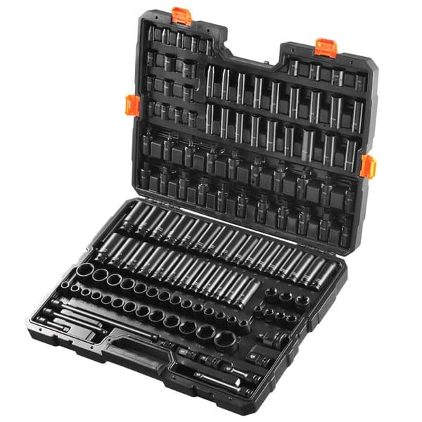 Chock Socket Set-Duoku-130 Stykker-Træning 3/8" og 1/2"-Cr-Mo Legeret Stål SAE og Metrisk-Bilreparation