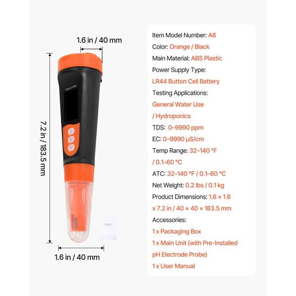 Bärbar TDS-testare - Duoku - Multiparametrisk mätapparat EC/TDS 0-9990 ppm, Digital vattenkvalitetsanalysator med ATC