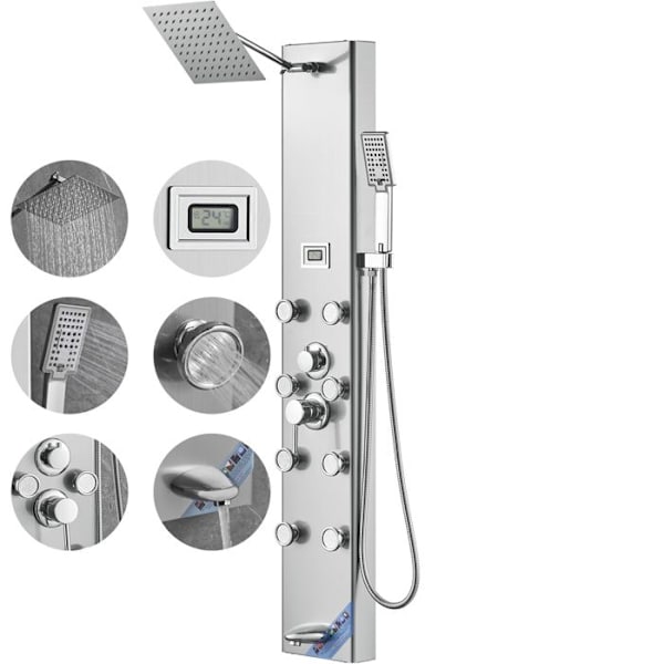 Bruspanel - DUOKU - 7009FL - 6 Tilstande - Digitale Skærm - 8 Massagejets