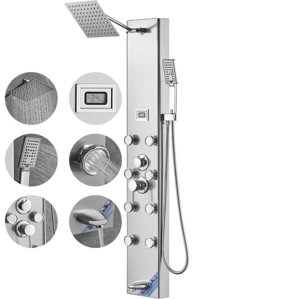 Duschtavla - DUOKU - 7009FL - 6 lägen - Digital visning - 8 massagejetar