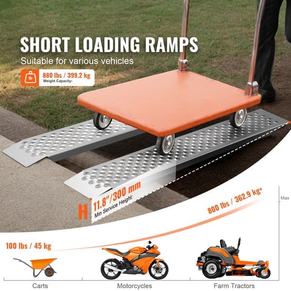 Aluminium Ramper-Duoku-47,2" x 8,5"-Kapacitet på 399,2 kg-til Motorcykel-Motorcross-Trailer-ATV-UTV-Have Traktor