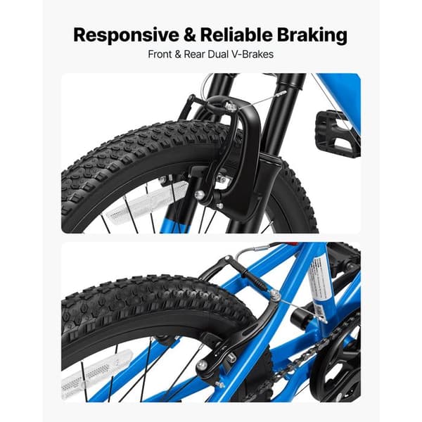VTT 20 Tum, Terrängcykel för Tonåringar - Duoku - 6 Växlar, Semi-rigid, Lämplig för Stigar, Dubbel Bromssystem