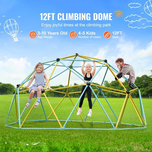 3,7 m klatre-dome - Duoku - Geometrisk Klatredom center - Støtter 340 kg - Nem montering