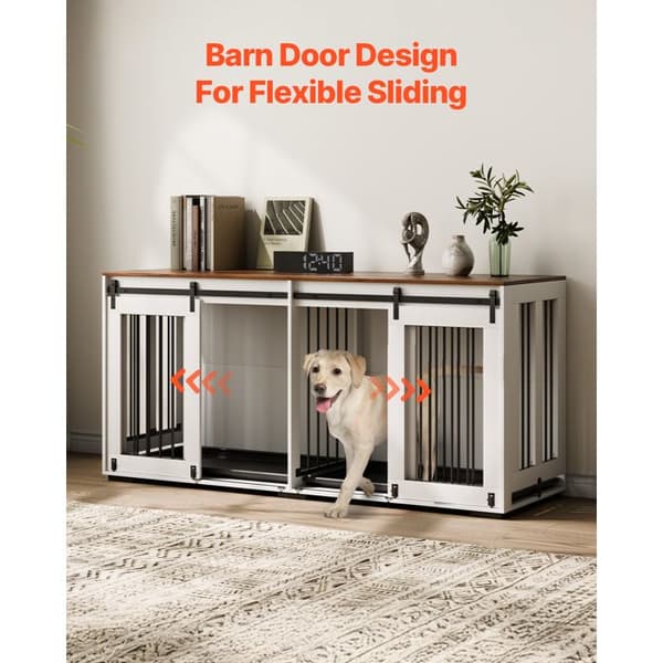 Dobbelt hundebur - DUOKU - SS-703 - Robust stålramme - 2 skydedøre - 1800x600x861 mm