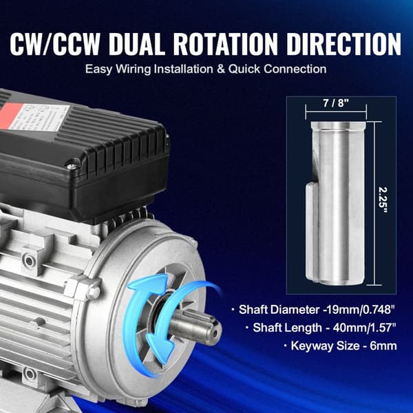 Elmotor - DUOKU - 0,75 kW - Enfase - 1400 omdr./min - Luftkompressor