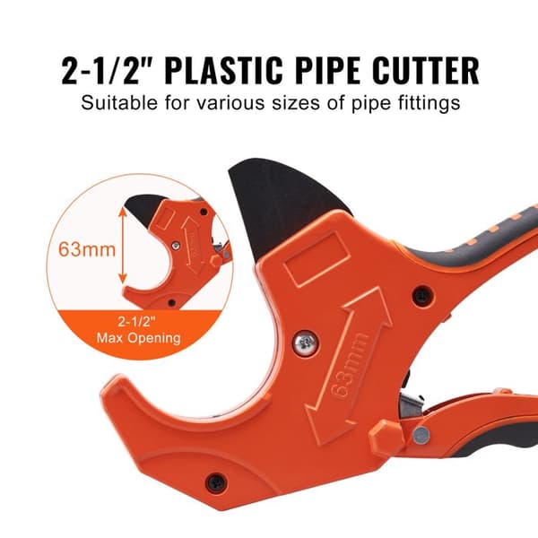 PVC-rörkapare Duoku - Ytterdiameter 0-2-1/2" - Robust rörkapare med spärrfunktion