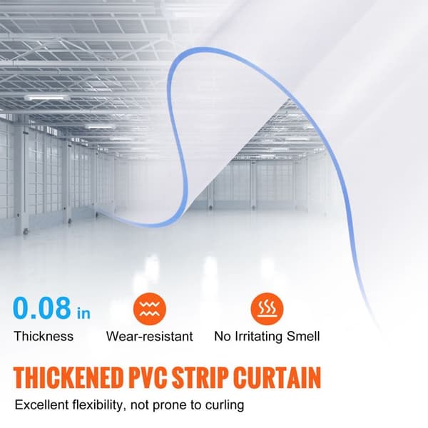 Rideau - DUOKU - 84" x 48" - PVC Transparent - 8 Stykker - Indendørs - Vaskbar