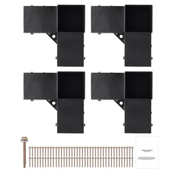 Stödpunkter för Pergola - DUOKU - SSC4 - 4 Stycken - Stål - 3 Robust Vägar