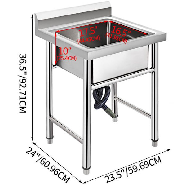 Køkkenvask - DUOKU - Rustfrit Stål - 1 Kompartment - Stor Kapacitet - 100 cm