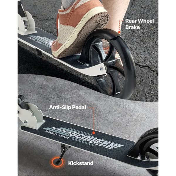 Sparkcykel - DUOKU - S200D - Justerbart styre - 2 hjul - Hjul Ø200 mm PU Vit + Svart