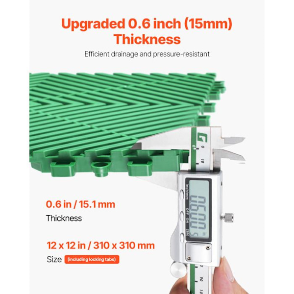 Drænplade Samlesystem-Duoku-310x310 mm-Modulær Samlesystem-PP Antiskrid Grøn-50 stk
