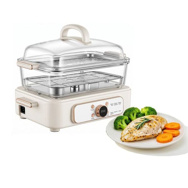 Dampkoger - DUOKU - TL-ZK-1535 - 6 L - 1200 W - 2 rustfrie stålplader