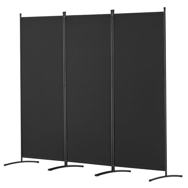 Afdækningsvæg - DUOKU - Sammenfoldelig med 3 Paneler - Sort - 228 x 52 x 184 cm - Indendørs Svart