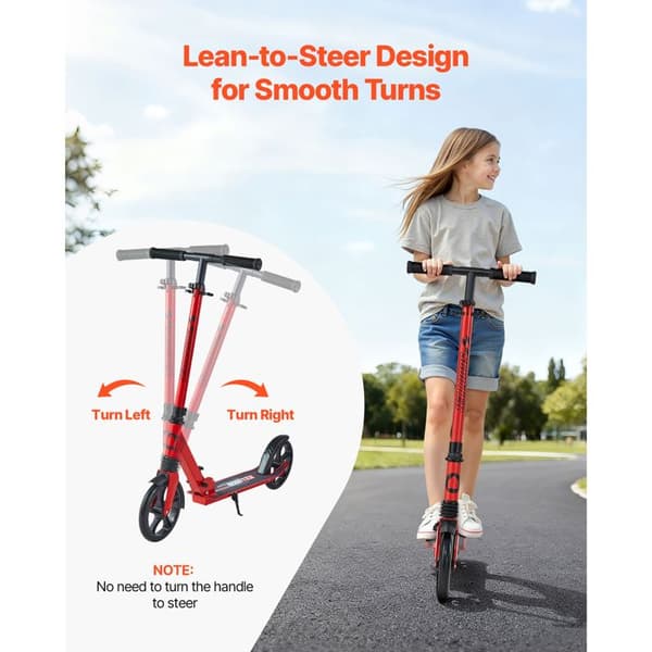 Sparkcykel - DUOKU - S200D - 2 hjul - Justerbart styre - PU-hjul 200 mm röd och svart
