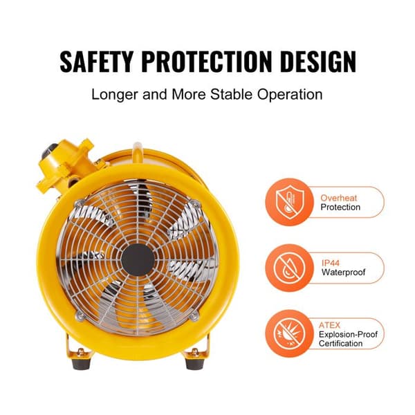 Afretningsventilator - DUOKU - BTF-30/12 - 550 W - 2500 CFM - Gul