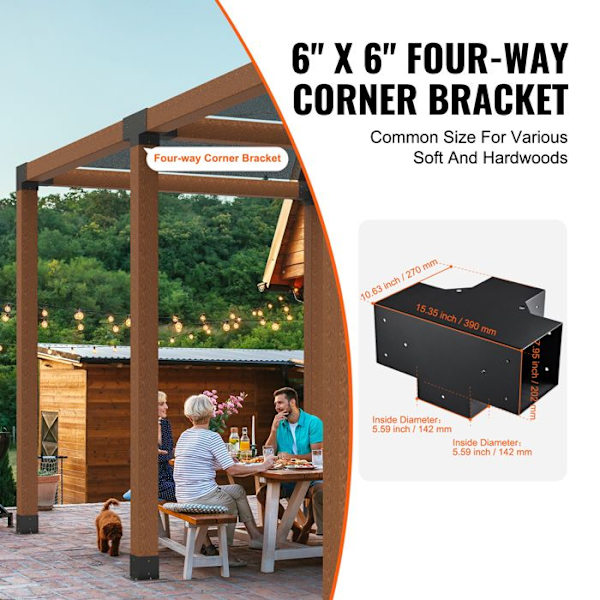 Støtter til Pergola - DUOKU - Model SSF2 - 2 Stykker - Stål - 6''x6'''