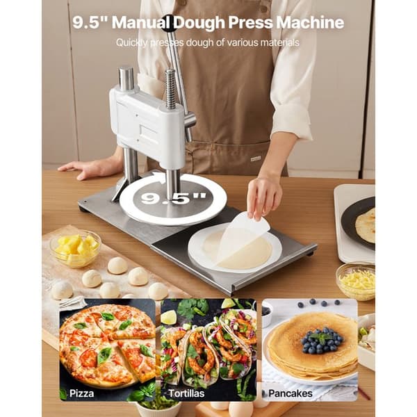 Manuel Pastapresse-Duoku-Pladediameter 24 cm-Rustfrit Pizza Maskine-Kantmaskine til Chapatis