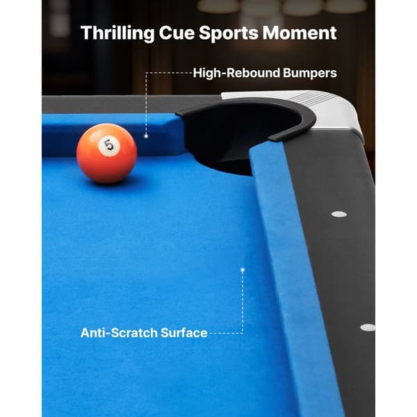 Billiardbord - DUOKU - VP802 - 244 cm - Justerbara ben - Komplett tillbehörsset