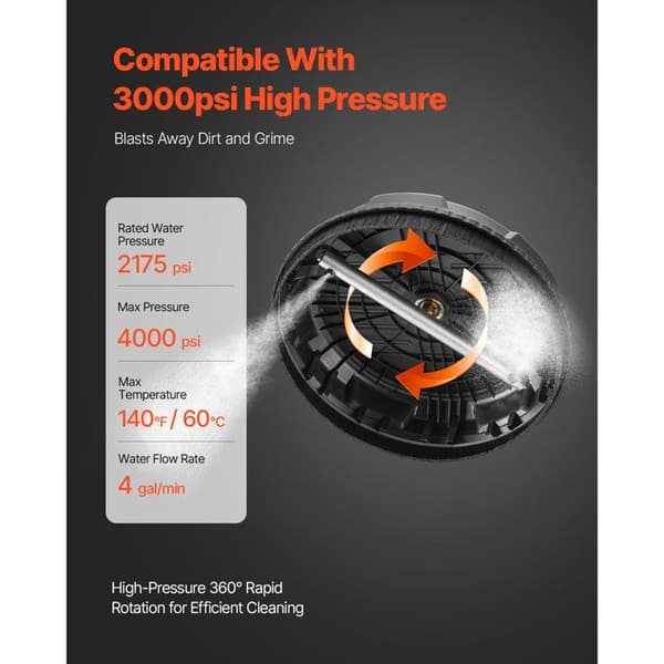 Overfladevasker - DUOKU - QD-XDP06 - 385 mm - Renseaccessorie - Sort Svart