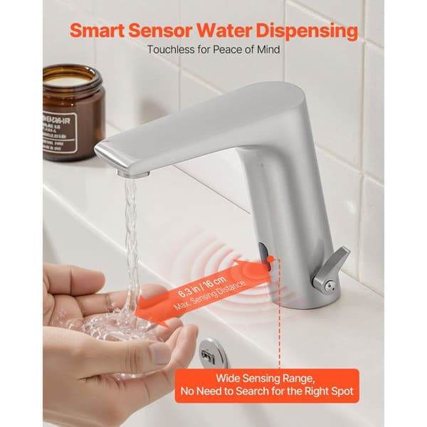Automatisk sensorarmatur - DUOKU - G221 - Berøringsfri (IR-sensor) - Messing - Børstet nikkel Pengar