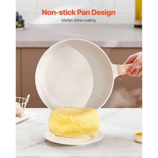 Kökset med Granit Non-stick - Duoku - 19 Delar - Induktionskompatibel - med Pannskydd - Vit