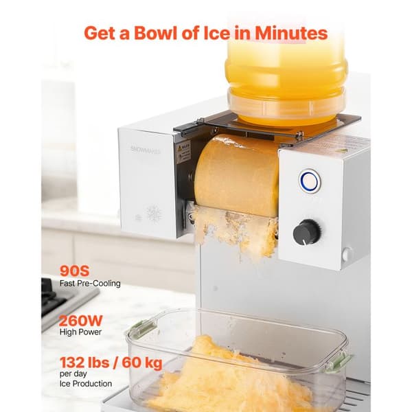 Iceskummer - DUOKU - DB60 - 60 kg/24 h - Klinge i Rustfrit Stål - Beholder 1,8 L