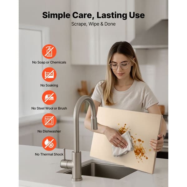 Rektangulær Plade i Cordierit-Duoku-51 x 34,5 cm-Robust Kogeflade-med PP-Skraber-Tykkelse på 1,7 cm
