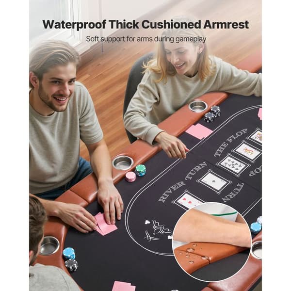 Fällbart Pokerbord 183 cm-Duoku-för 8 Spelare-för Blackjack och Texas Hold'em