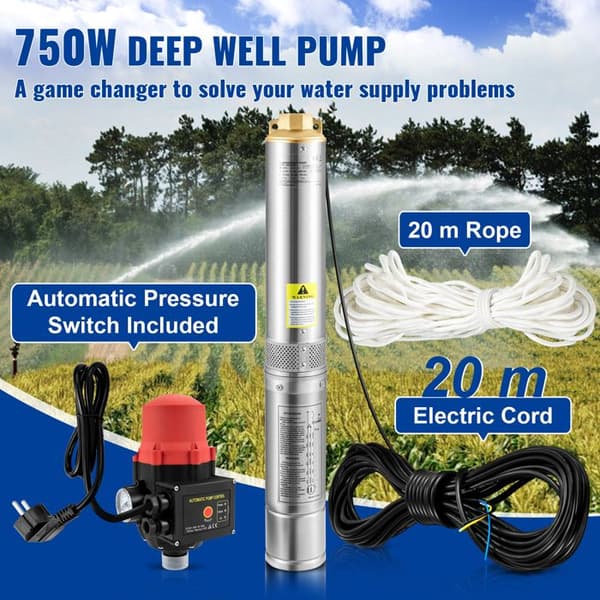 Undervandspumpe - DUOKU - 3.5SDM4/11 - 750W - 105L/min - IP68 Rustfrit Stål