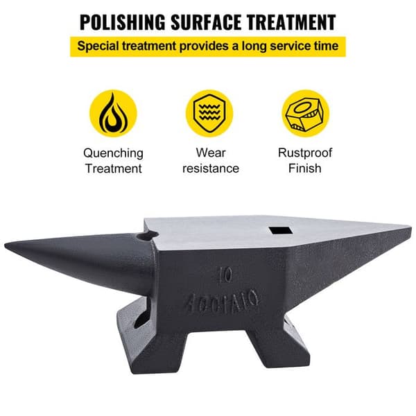 22 Pound Cast Iron Anvil - Duoku - Simple Horn - Large Work Surface - Stable Base - Forging Tool for Bending and Shaping