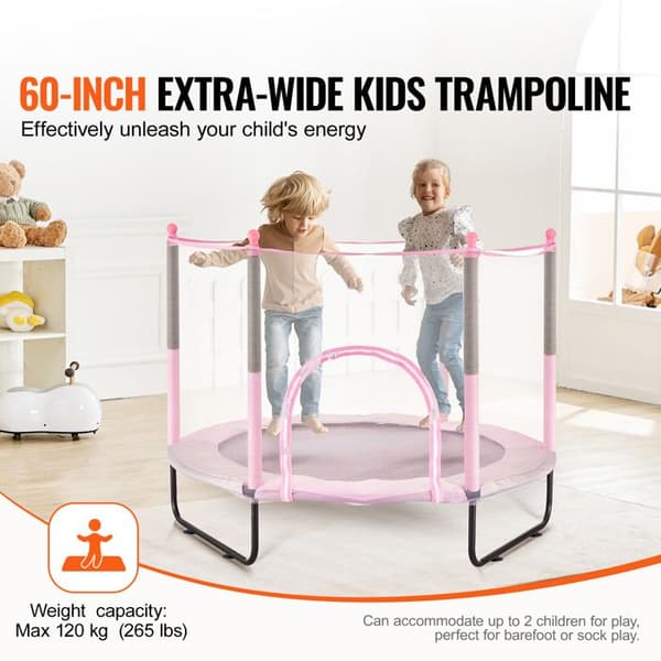 Trampolin - DUOKU - 60 tum - Mini Trampolin för Inomhus/Ute - Säkerhetsnät - Basketkorg