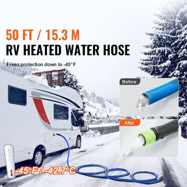 Vandslange Varme-Duoku-til Campingvogn 50 Fod-Antifrost -45 °F-Selvregulerende for Strømningsflow