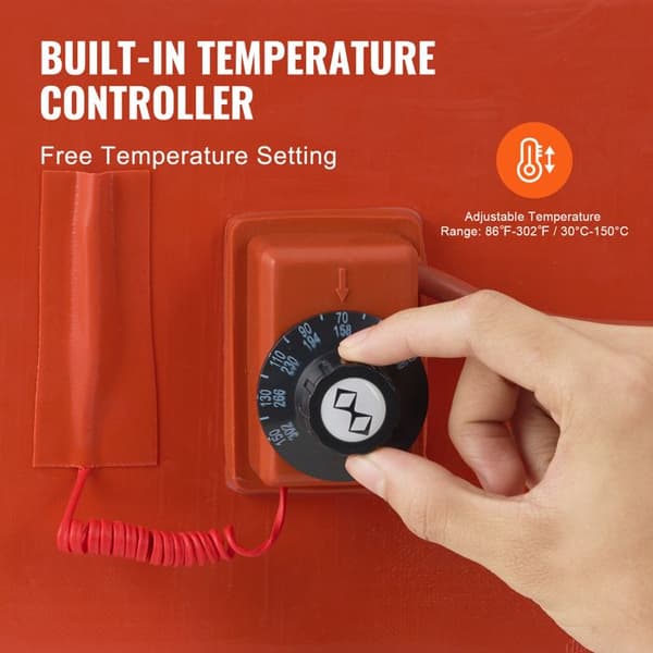 Fustvarmer - DUOKU - DHB-55-KT-5 - 1200 W - Justerbar 86 til 302 ℉ - Silikone