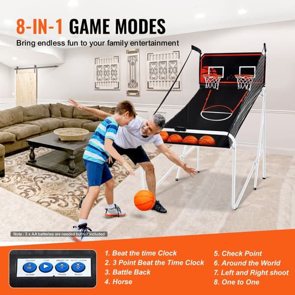 Basketboll Arcade Spel - DUOKU - Fällbar - 2 Spelare - 4 Bollar - 8 Läge