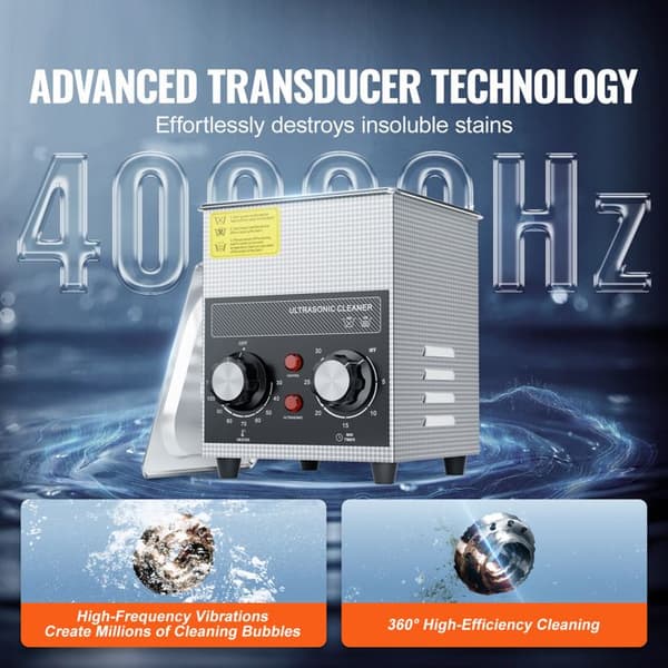 Ultralydsrenser - DUOKU - KZ-S2 - 2 L - 40 kHz/60 W - Opvarmning 0–80°C