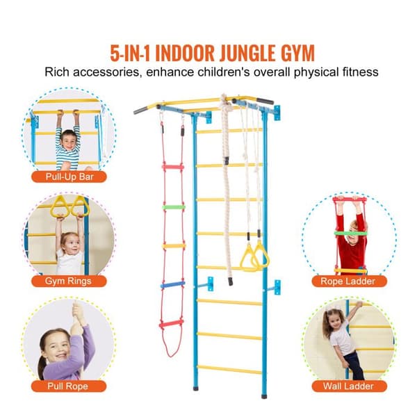 Inomhus Lekställning - DUOKU - D01 - Väggstege - Pull-up Bar - Repstege