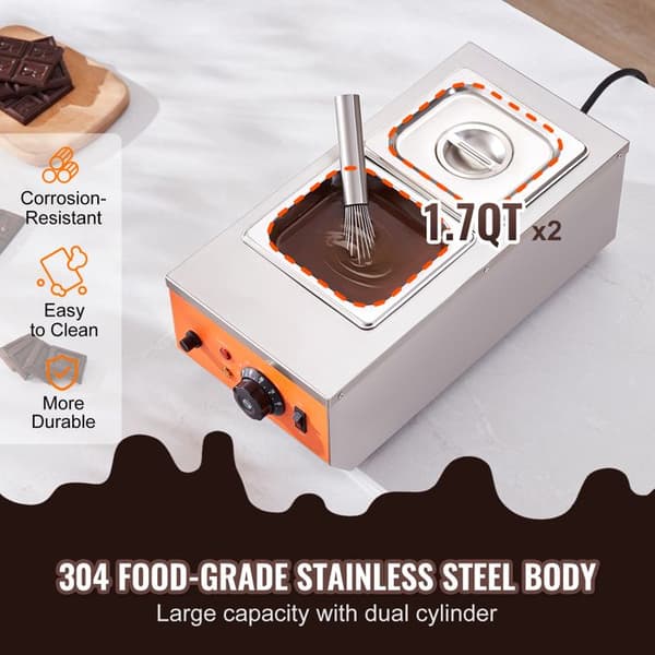 Suklaan Lämpötilan Säätölaite - DUOKU - CS-2-US - 2 x 1,5 L - 800 W - Kaksoisastia