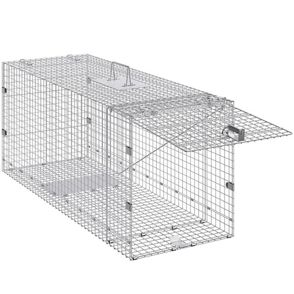 Levande djurfångstfälla - DUOKU - 42" x 16" x 18" - Fällbar - Galvaniserat stål - Utan grymhet