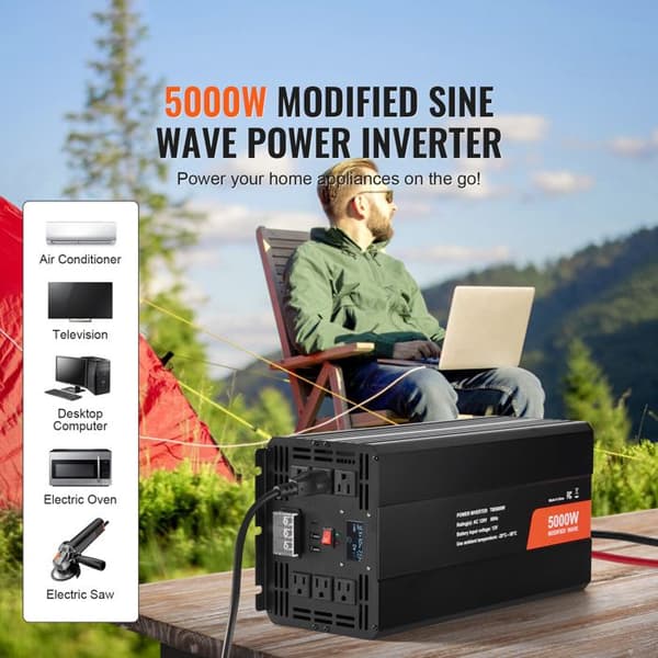 Omformer - DUOKU - TM5000W - 5000 W - 2 AC stik - 2 USB - LCD skærm
