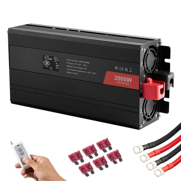 Puhdas Sinimuotoinen Muunnin - DUOKU - SGPE-2000W - 2000 W - 2 AC-pistoketta - 2 USB Type-C