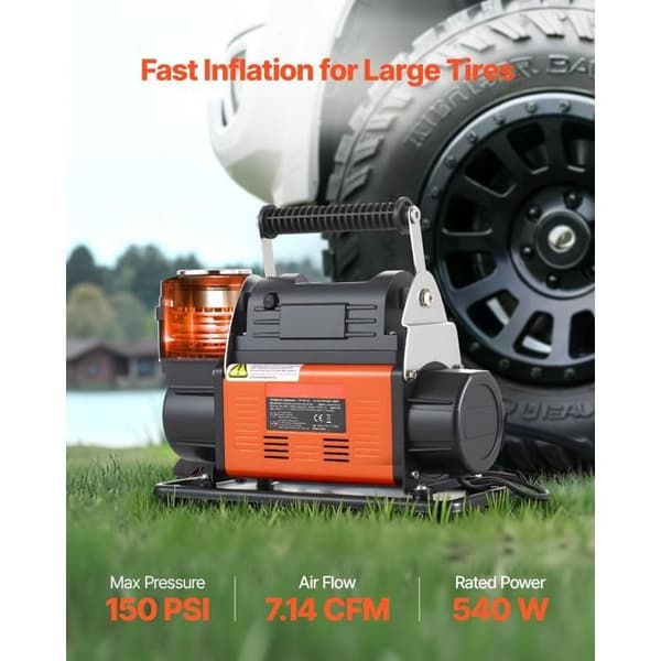 Bærbar luftkompressor - DUOKU - YD-127-AI - 202 L/min - 540 W - 10,3 bar