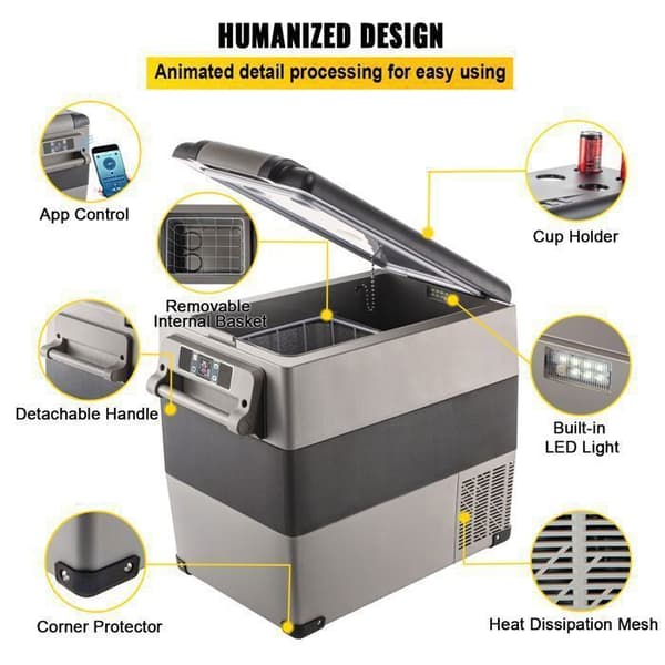 Bilkylskåp 49,5L - Duoku - Elektrisk Kylbox Bil 60W - Hem/Camping Pengar