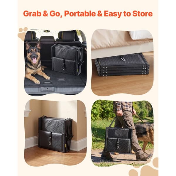 Foldbar trappe til hund - DUOKU - 47,5x43-5-1 - 4 trin - Støtte 113,4 kg - Til SUV, høje senge, sofaer
