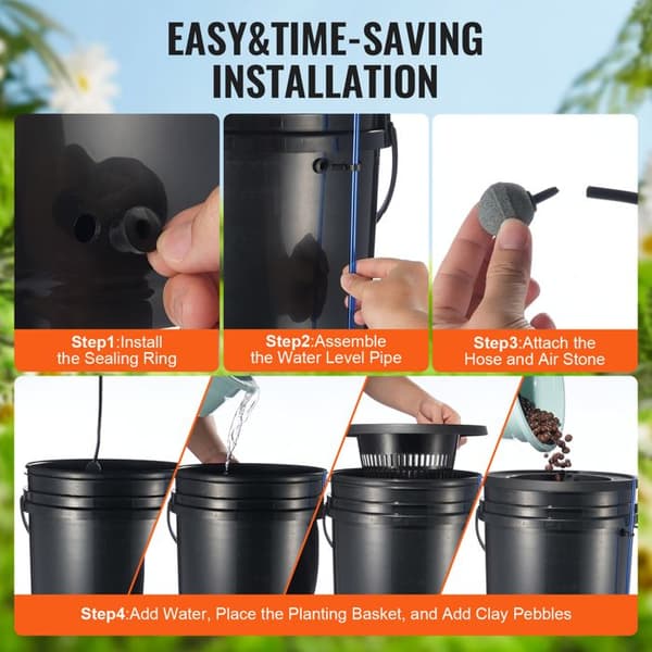 DWC Hydroponinen Viljelyjärjestelmä-Duoku-Advanced Hydroponinen Kokoonpano-Drip Kitillä-2 Kappaletta 5 Ga-Ilmapumppu