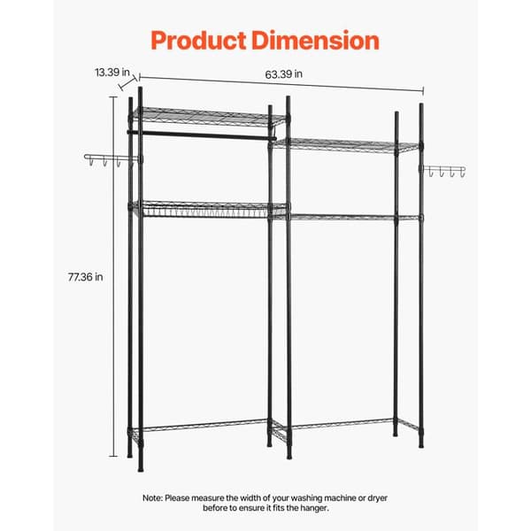 Opbevaringshylde - DUOKU - Model SHSS8234196-4B - 4 Niveauer - Metal - Sort