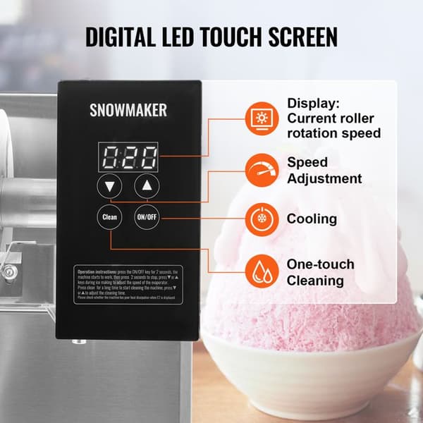 Isknuser - DUOKU - FC125FD-1 - 276 lb/24 h - Rustfrit Stål - 660 W
