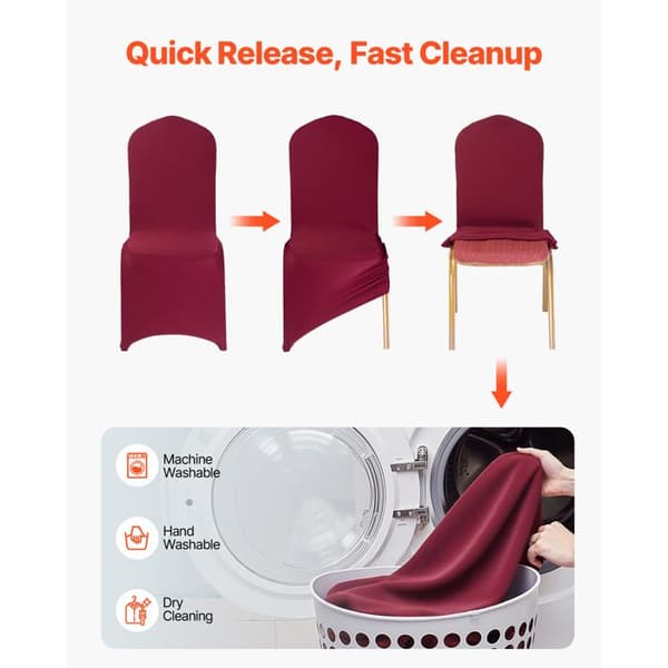 DUOKU 50-pack av stretchiga stolskläder Bordeaux 51×45×95 cm (95% polyester, 5% elastan) Bordeaux