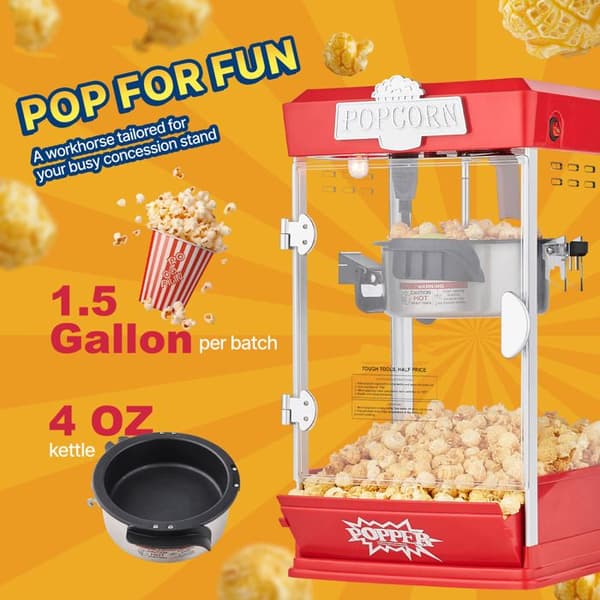 Popcornmaskin - DUOKU - 6077 - 480 W - 4 oz - Biostil - Röd Röd