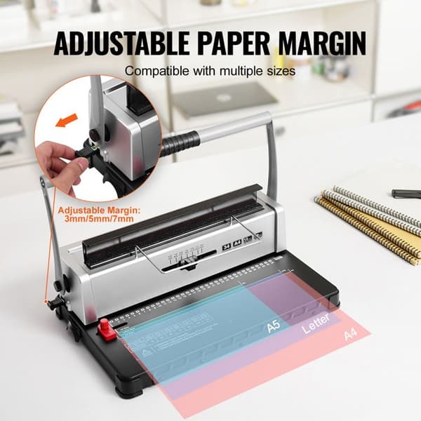 Manuel Spiral-binding Maskine-Duoku-Binding med 34 Huller til 120 Ark-Hullemaskine til Format Brief, A4, A5