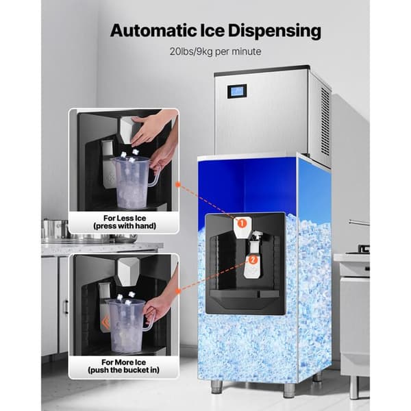 Iscubeproducent - DUOKU - AB-130BLS - 9 kg/min - Kapacitet på 80 kg - Rustfrit Stål
